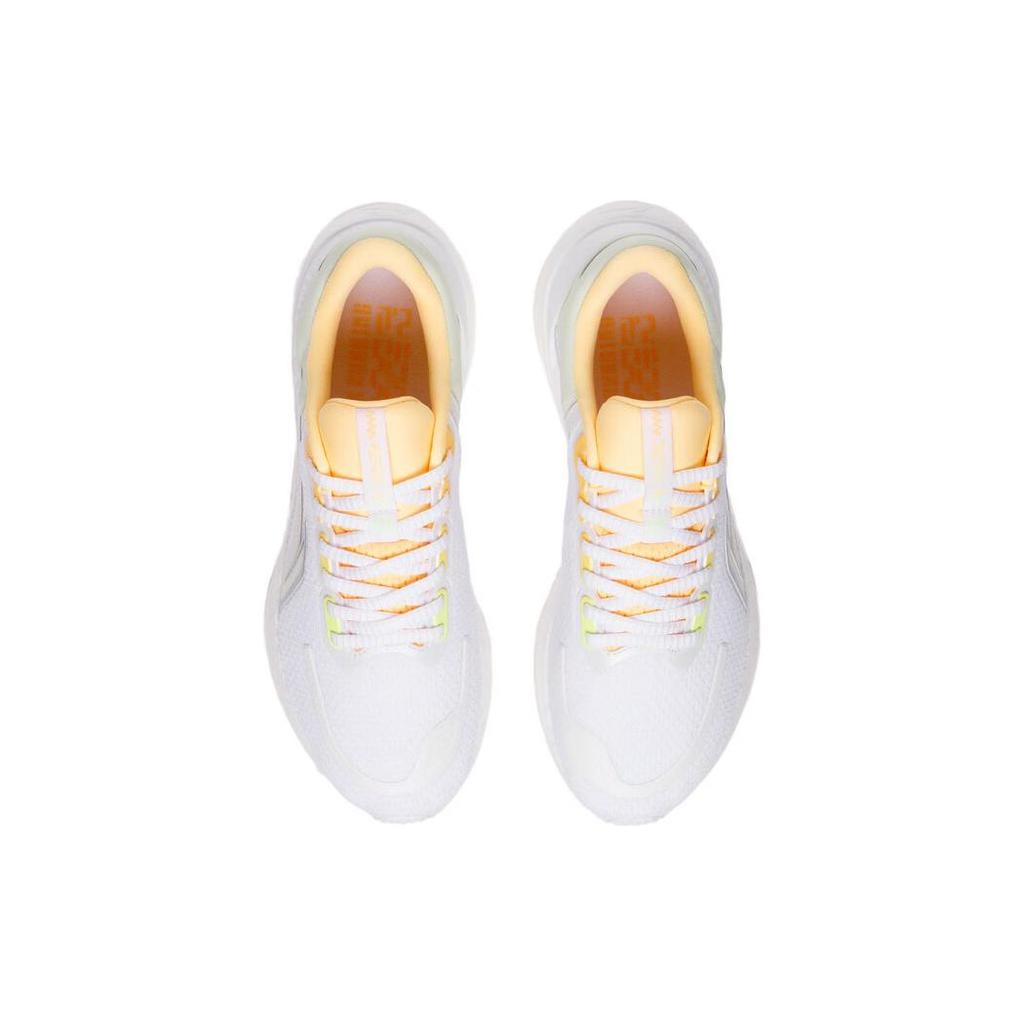 New LiNing YueYing 2.0 Cushioning Slip Resistant And Abrasion Resistant Low Top Running Shoes Women's White Green Orange ARHT002-1
