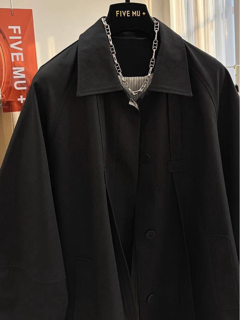 2025 High-End Ležérní Dámský Středně Dlouhý Trenčkot - Jaro/Podzim Tenká Pracovní Bunda Trend