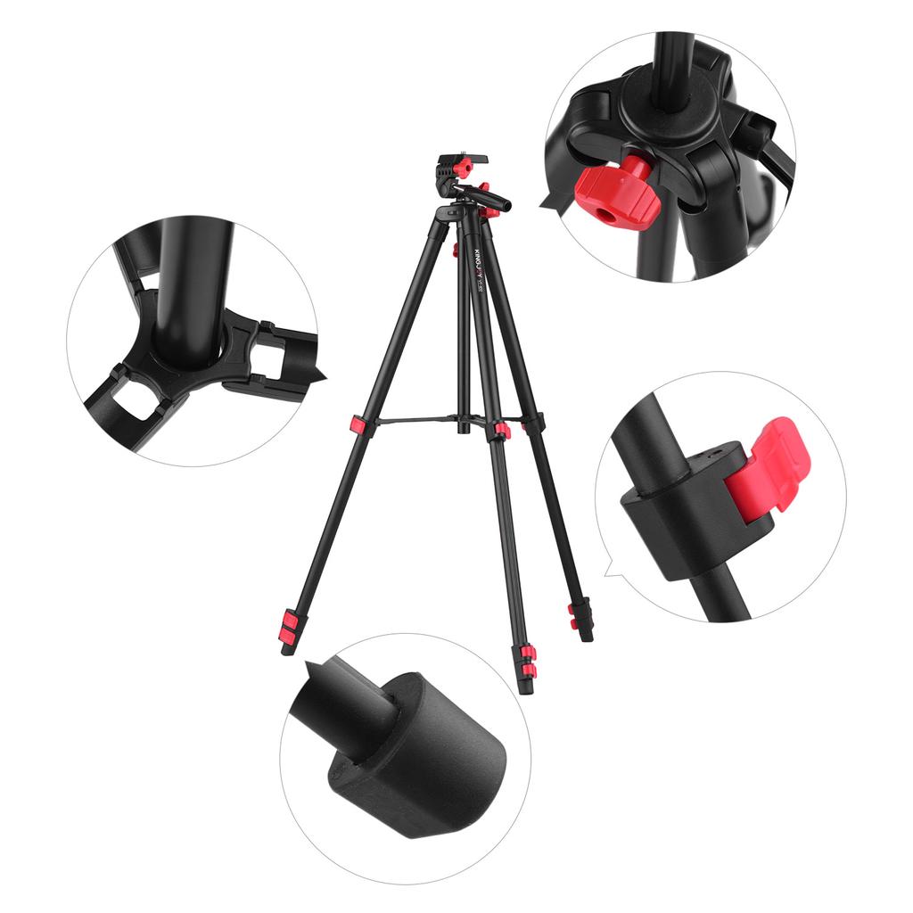 KINGJOY VT-832 Tragbares Fotografie-Stativ aus Aluminiumlegierung, 2 kg Tragfähigkeit, 1/4-Zoll-Schraube