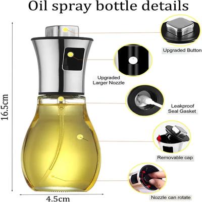 Oil Sprayer Bottle for Cooking Stainless Steel with Funnelincluded Olive Oil Dispenser for Air Fryer, Salad, Frying, BBQ 200ml