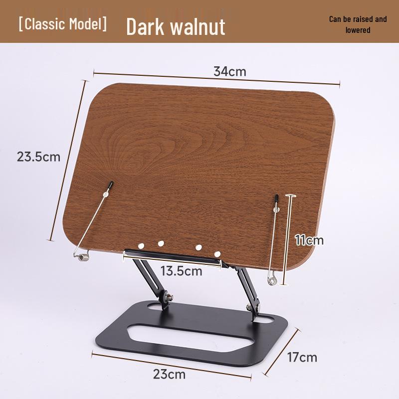 Wood Grain Folding Desktop Reading Stand for Books and Tablets