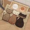 Non-Slip Cat Feeding Mat - 3 Cute Cats Design, Leak-Proof & Easy To Clean, Durable Silica Mud Pet Food Mat , Stylish & Functional Pet Placemat