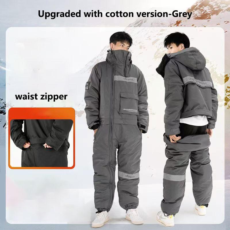 Waterproof Windproof Riding Cold-proof Clothes Winter Motorcycle Warm Thicken Plush All-in-One Clothing Snowmobile Suits
