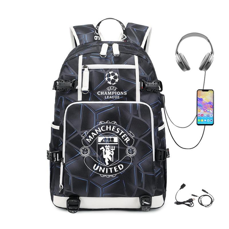 College Style Campus Leisure School Bag Printed Football Burden Reduction Ridge Protection Large Capacity Student Light Backpack