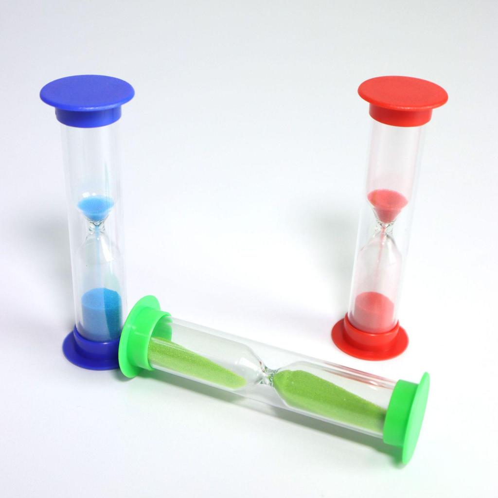 Hourglass Timer Set: Durable Creative Quicksand Toy for Kids with Toothbrush Accessories.