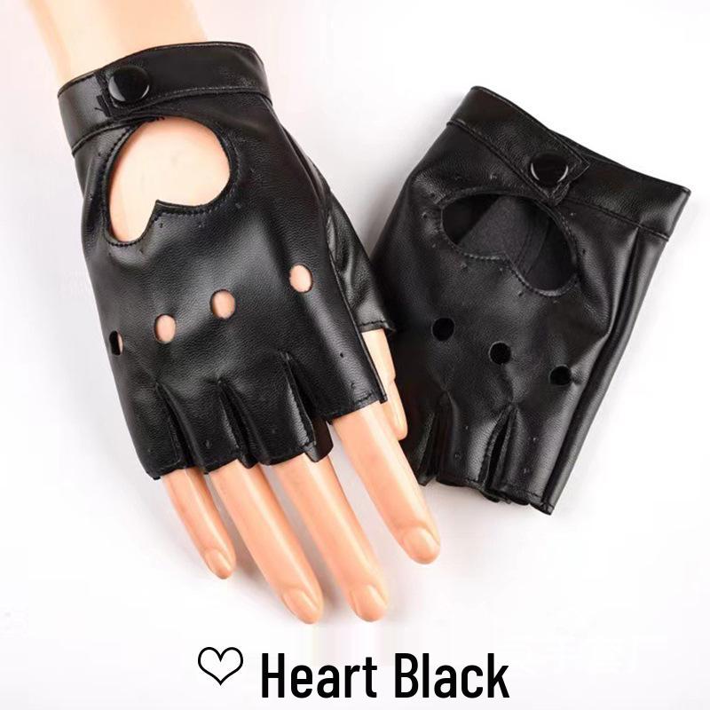 Modell Halbfinger Nieten PU Cosplay Punk Nachtclub Handschuhe für Damen