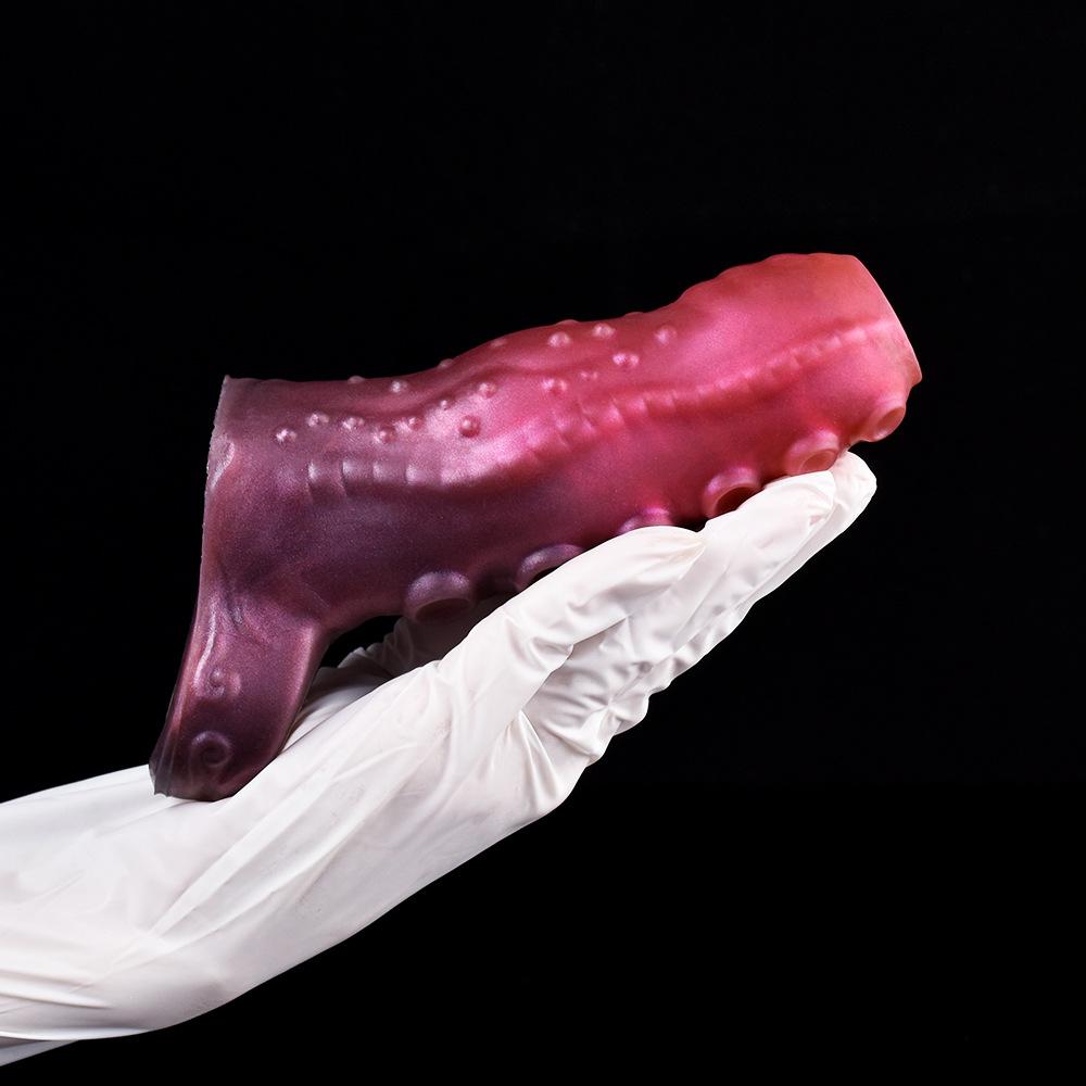 Penis Sleeve with Cock Ring, Male Sex Toys Enhance Male Stamina, Reusable Penis Extender, Stretchy Silicone Ring for Enlargement and Prolongation