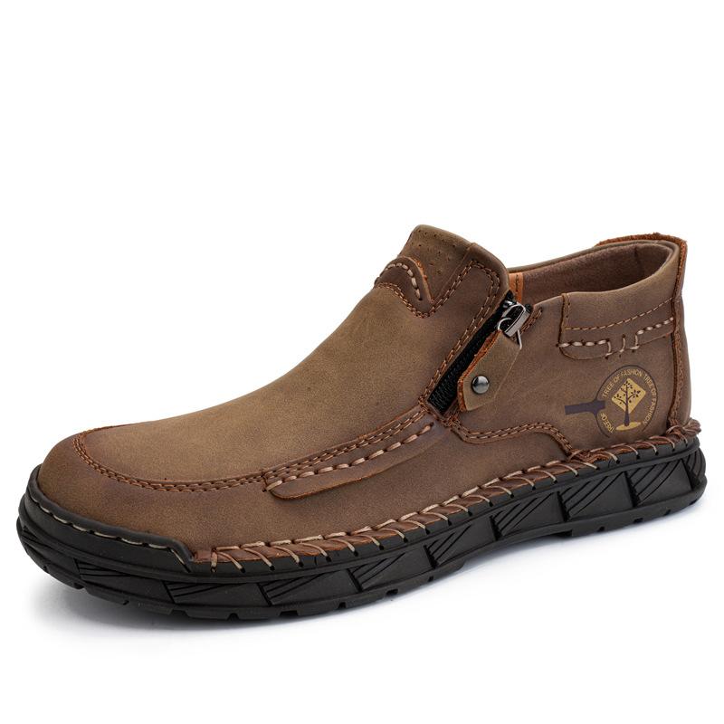 2025 Winter Men's Shoes Large Size Casual Shoes Men's Thick-soled Foot High-top Boots Men's Martin Boots Outdoor