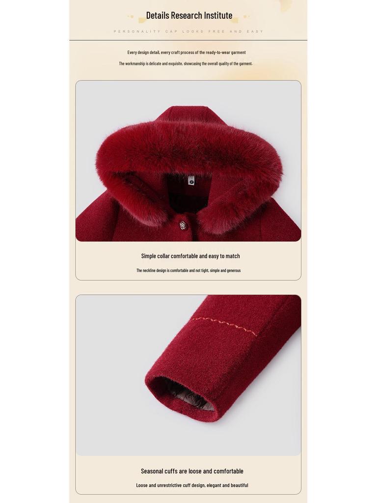 Mink Velvet Coat: New Winter Style for Middle-Aged Women, Plus-Size Woolen Jacket for Autumn and Winter