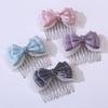 Korean Pink Bow Hair Comb Clip for Girls' Bangs Styling