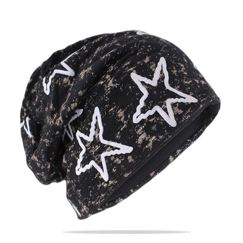 New Style Fashion Adult Men Women Spring Autumn Warm Beanies Skullies Big Star Bone Casual Hip Hop Girls Bonnet Outdoor Gorras