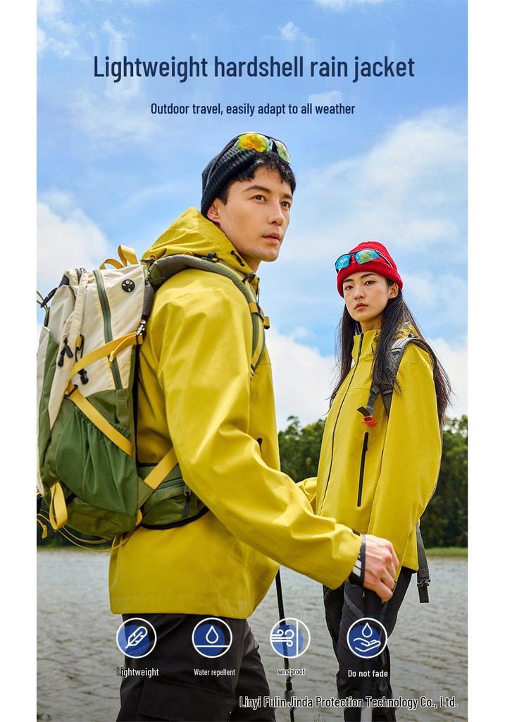 Waterproof Hard Shell Mountaineering Jacket for Climbing, Fishing, and Bird Watching