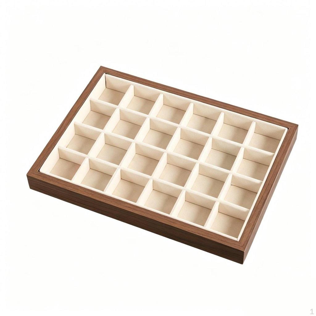 Walnuss Schmuckschale Vitrine Holz Display-Etui Ohrring-Organizer für Frauen, Kommode