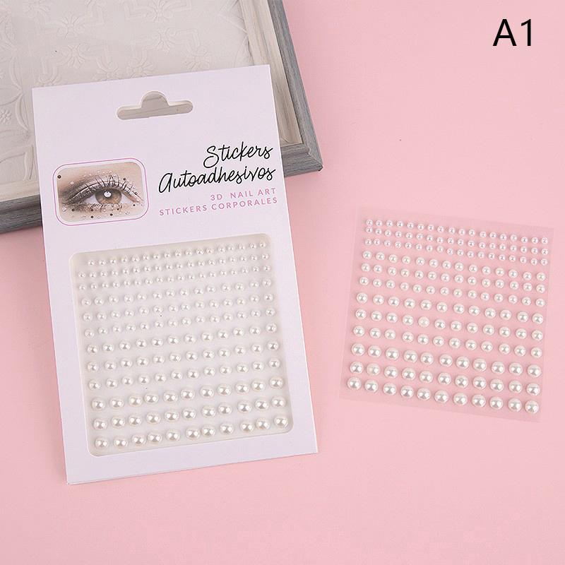 1Sheet Eye Body Face Gems Jewels Pearl Rhinestone Stickers Self Adhesive Crystal Rainbow Makeup Diamonds Face Decoration Sticker