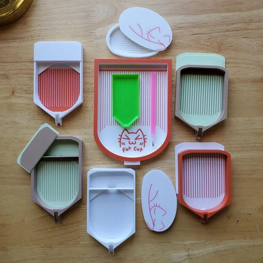 

Embroidery Diamond Painting Tray Cartoon Diamond Storage Container for Nail Art зелений