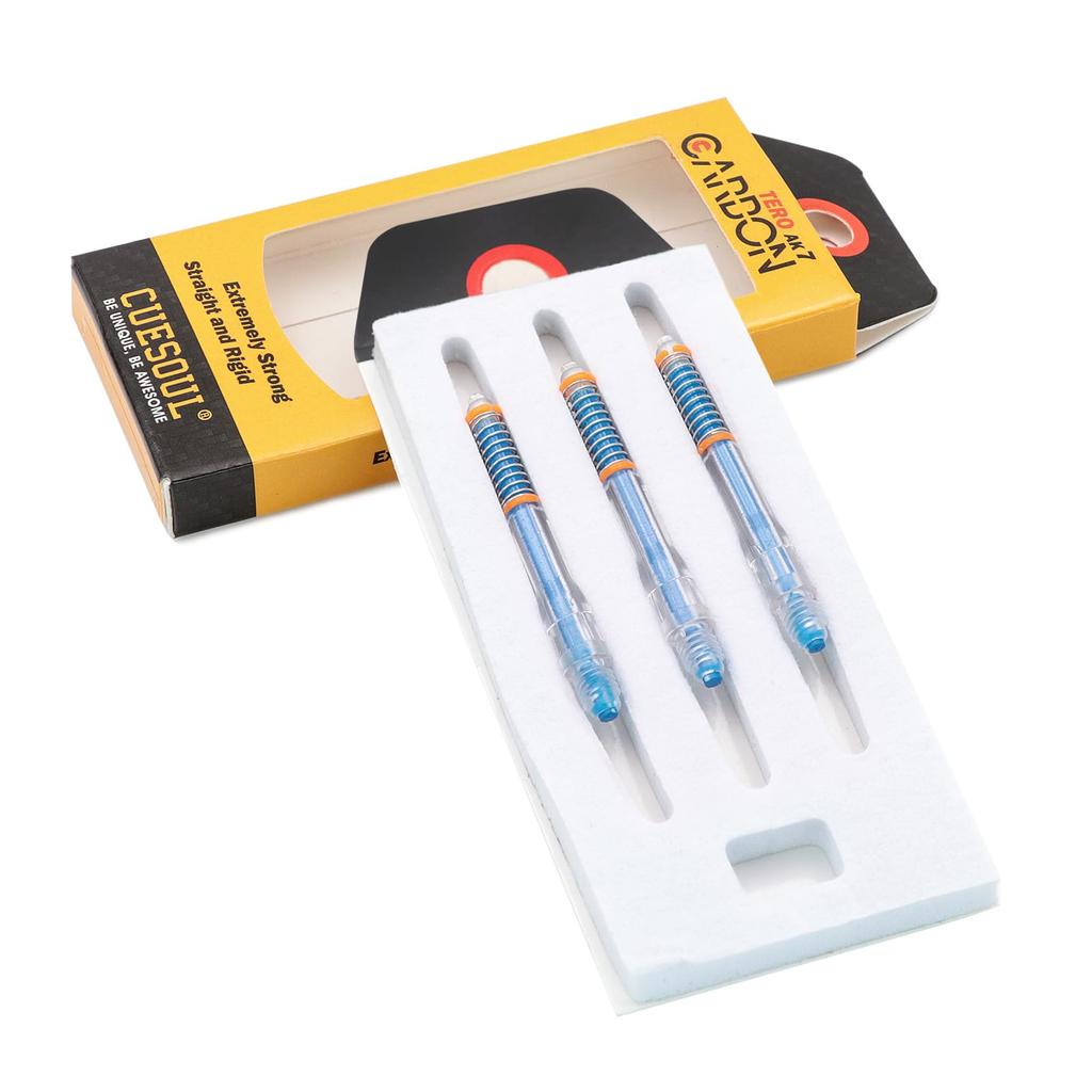 CUESOUL TERO System AK7 Carbon Darts with Telescopic Set of 3 A/B(S)/C/D(M)/E/F(L)/G/H Built-in Shafts, (CS-AK7+5TD37)