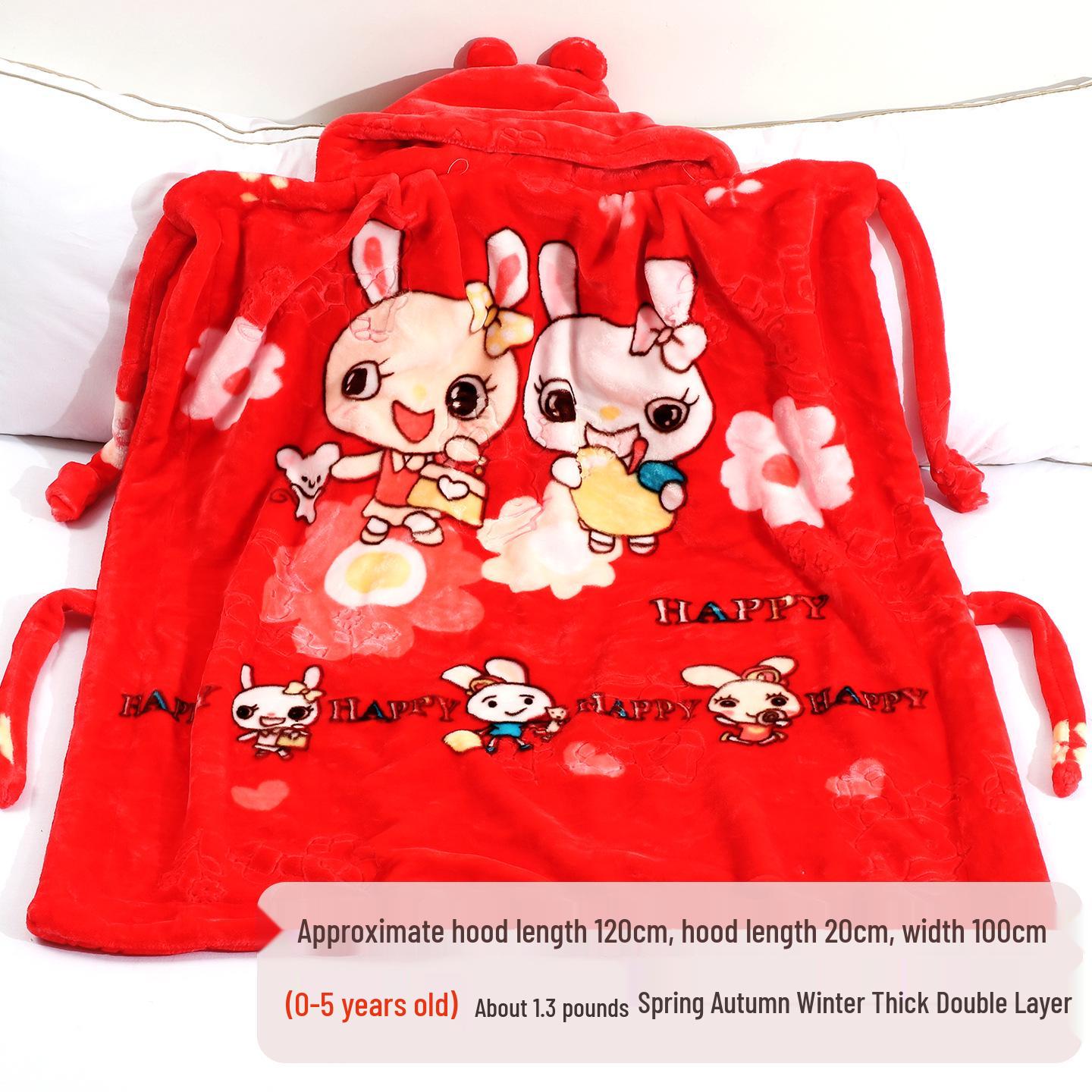 

Baby Hooded Double Layer Winter Cape & Swaddle Blanket Length 120cm, Width 100cm [Hooded]