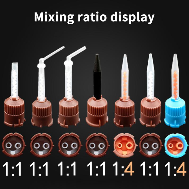 25Pcs Dental Disposable Mixing Tips Intra Oral Nozzle Smooth Glue Output For Silicone Resin Dental Clinic Restoration