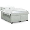 VidaXL Slatted Bed Base and Mattress Light Grey 140x190cm Velvet, Bed, Platform Bed, Panel Bed, Furniture of 3288600