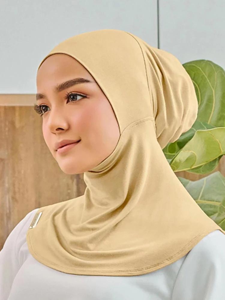 Ramadan Muslim Women Hijab Cap Veil Turban Fashion Islam Inner Bonnet Soild Jersey Underscaf Caps Hat Ladies Headscarf