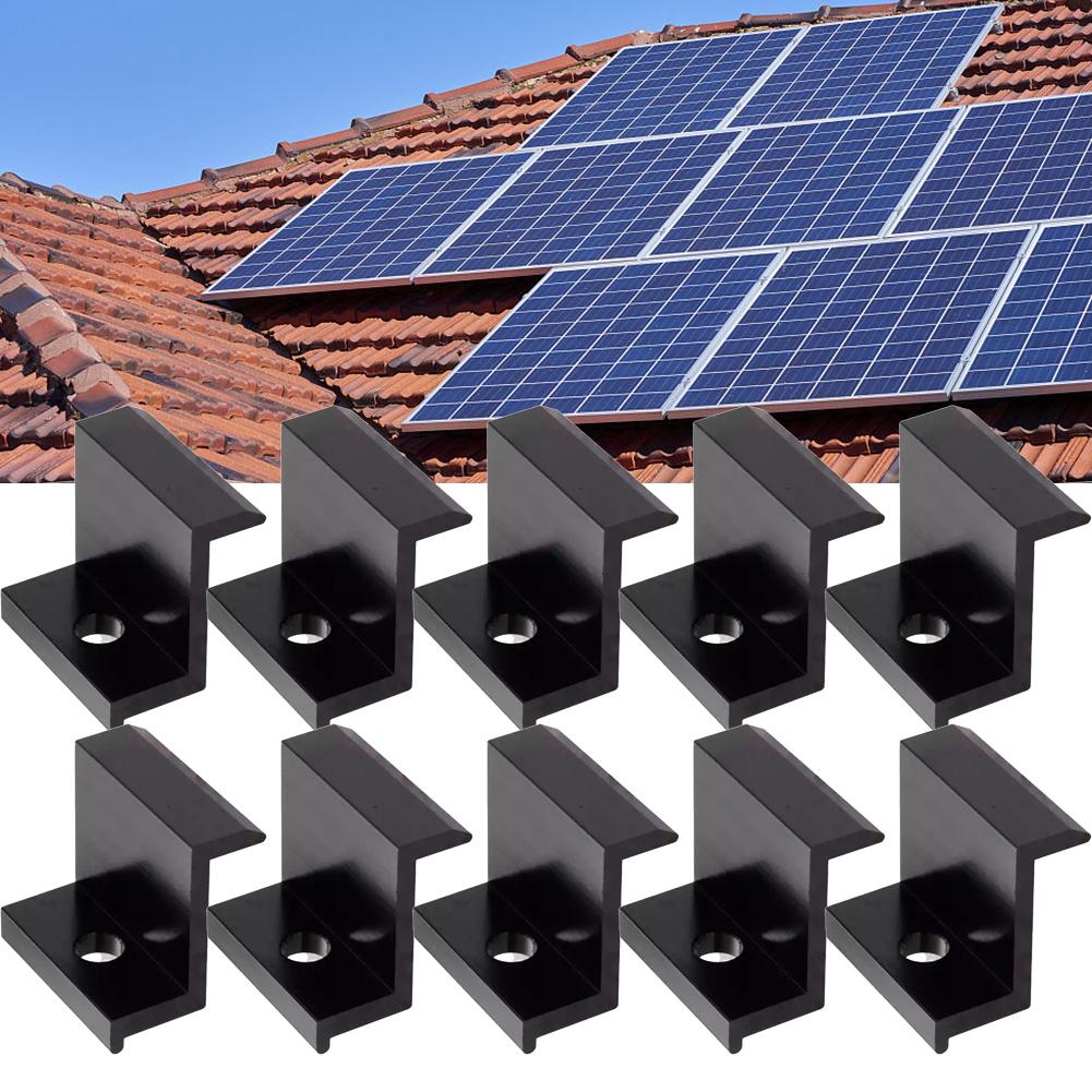 10Pcs End Clamp Spare Parts Accessories PV Replacement Solar Panel 30mm/32mm/35mm/40mm Assembly Mount Brand New