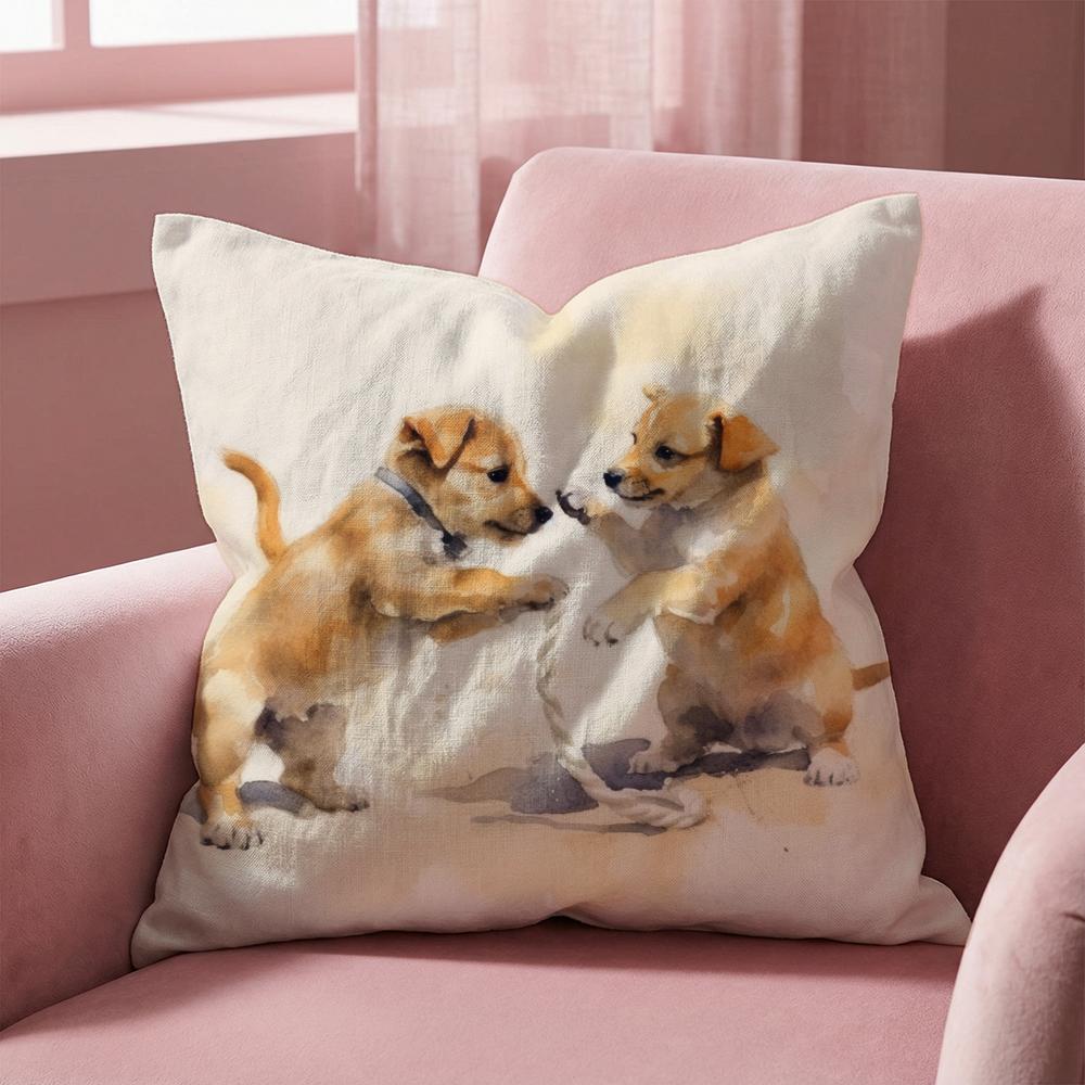 Süßer Aquarell-Haustierhund Kissenbezug Mehrzweck-Kissenbezug für Zuhause & Auto - Wendbar, Weich & Langlebig für den täglichen Gebrauch