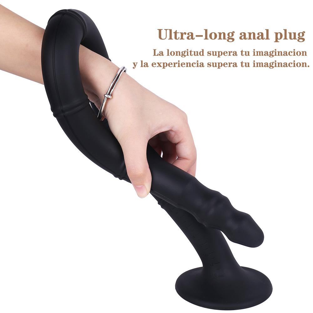 Liquid Silicone Soft SM Anal Plug Long Whip Sex Toy for Mother and Child Anal Plugs