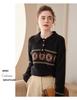 Women's Light Luxury Cashmere Polo Neck Sweater - Loose Fit Wool Knit Pullover