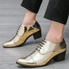 Fashion Cuban Lace Up Mirror Patent Leather Height Increasing Shoes For Men  Formal Wedding Prom Homecoming Footwear