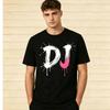 Unisex DJ Splash Paint Print T Shirt Unisex Unisex Casual Oneck Short Sleeve Summer Hip Hop Streetwear Tees Black White