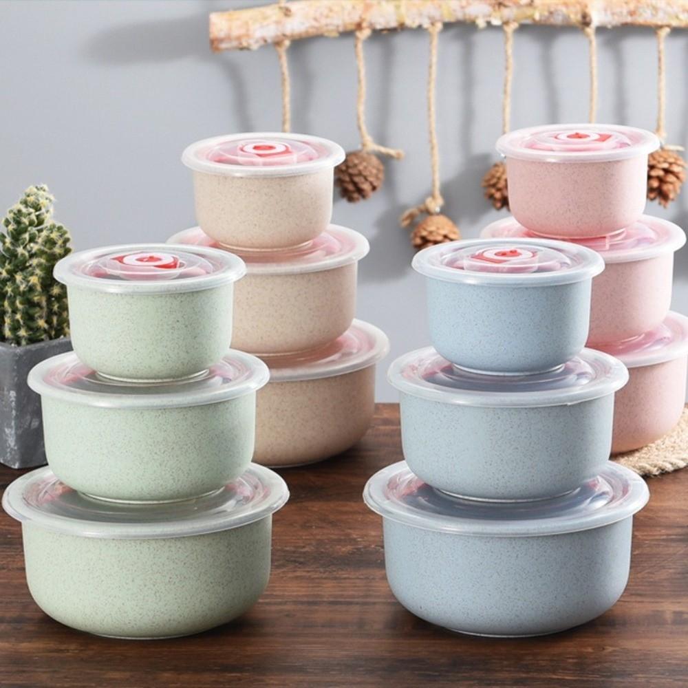 3pcs Portable Lunch Box Set Storing Fruits Vegetables Ramen Bowl Food Storage Containers with Lids Rice Bowls
