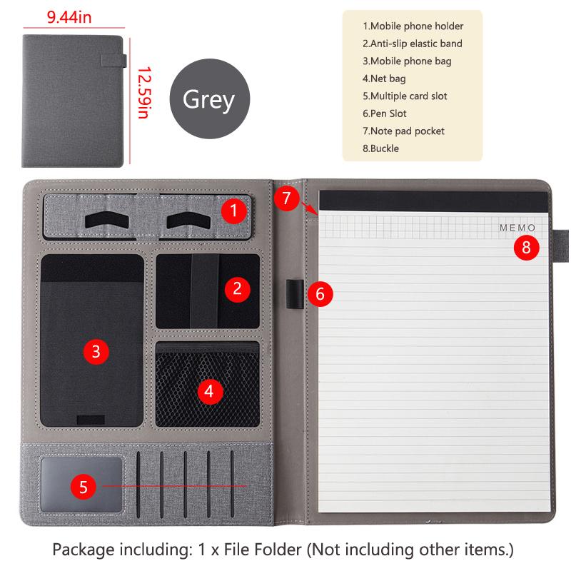 Univerzitní kožený blok A4 Složka portfolia Magnetická schránka Obchodní manažer Složky Držák dokumentů Kancelář