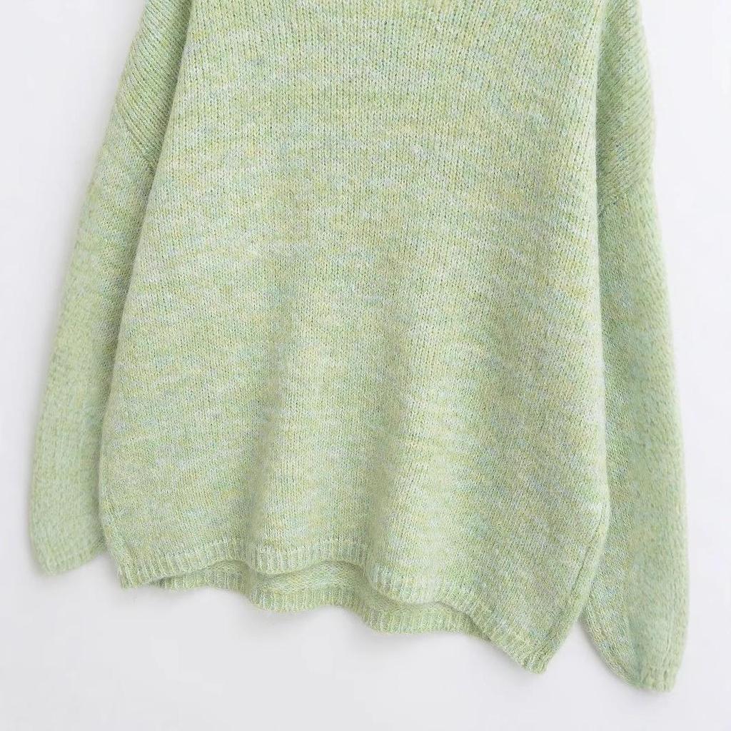 2024 Winter Women's European & American Style Backless Bow Long Sleeve Knitted Sweater