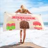 Custom Name Beach Towel Personalized Seaside Summer Beach Print Bath Towel for Kids Women Men Bath Towels for Travel Camp Swim