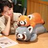 New Stuffed Anime Figure Doll Red Panda Plushie Doll Fluffy Hair Raccoon Animals Hug Throw Pillow