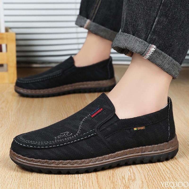 Casual Men's Single Shoes Spring and Autumn New Style Fabric Breathable Wear-resistant Shallow Mouth Casual Sports Men's Shoes