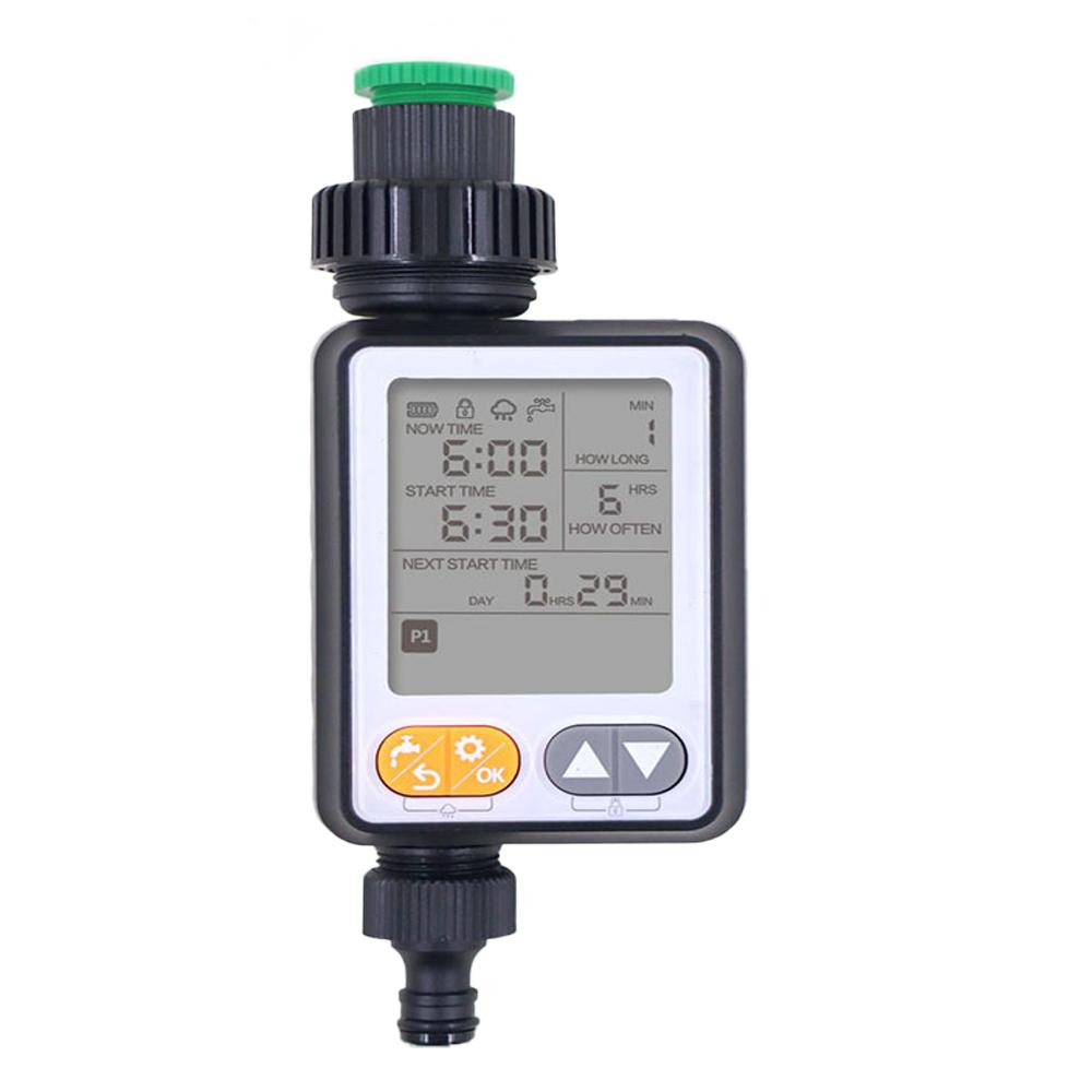 Programmable Water Timer with Auto Rain Delay IPX5 Waterproof and Large LCD Display for Garden Sprinkler Systems