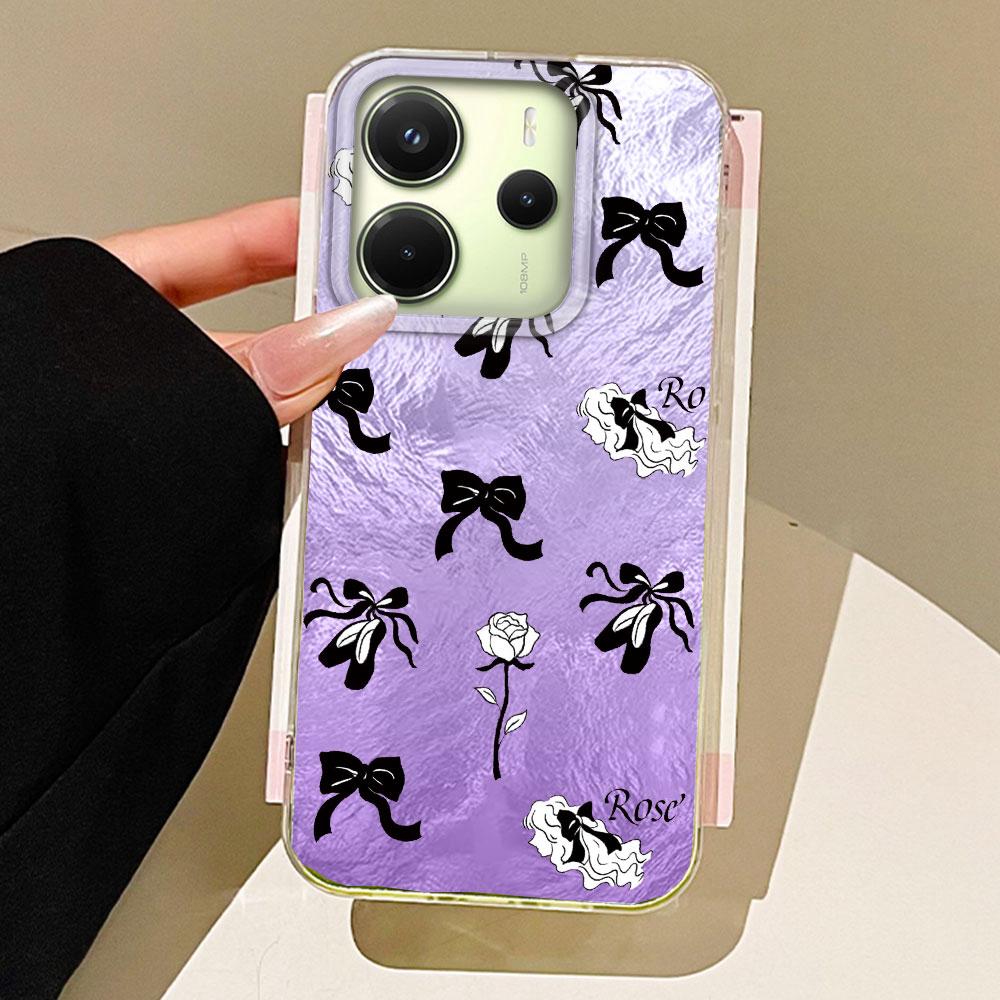 Black Bow Cartoon Animal Phone Cases Phone Case for Xiaomi Redmi Note 14 13 Pro A5 A4 A3 13C 14C 14T 13T Pro Silicone Back Cover
