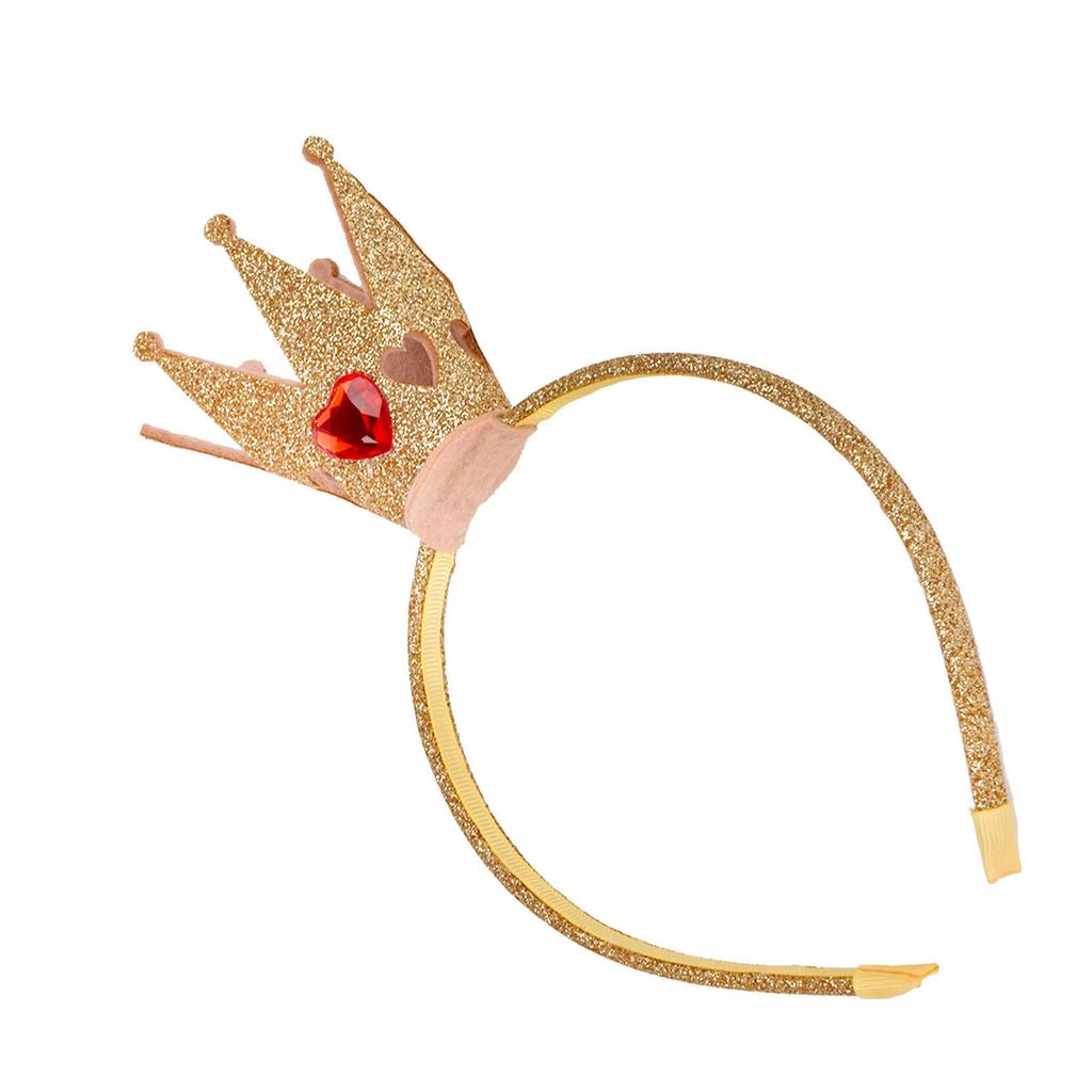 Shimmering Sequined Crown Headband Glittering Gold Hairhoop Accessory for Girls and Women Birthday Christmas Party Props