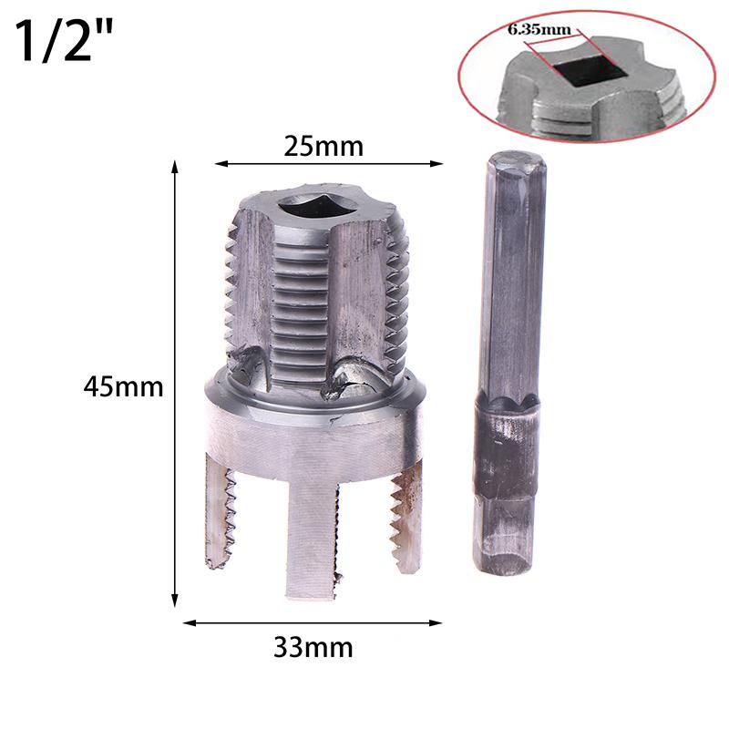 1/2" 3/4" Ppr Threader Integrated Internal External Pipe Threading Tool Electric Drill Compatible Pvc Pipe Threader Kit