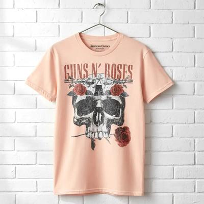 T-shirt da uomo Guns N Roses Teschio Fiorito