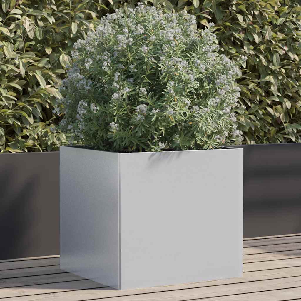 Plant Pot Silver 42 x 40 x 39 cm Galvanized Steel