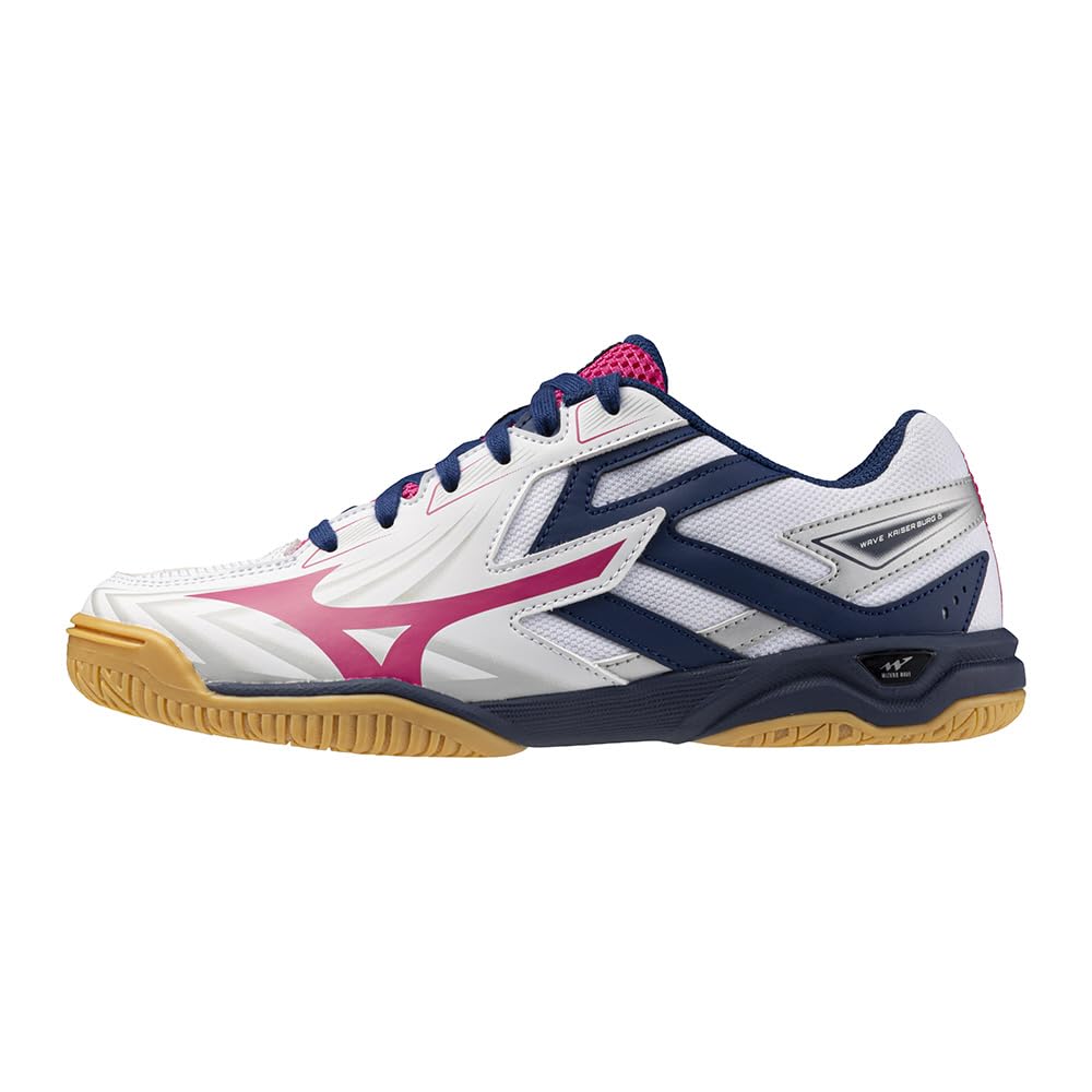 

Mizuno Wave Kaiserburg 8 Table Tennis Shoes, Lightweight, Women s, White/Pink/Navy, Size 23.5 cm, 3E, for Club and Gym Use