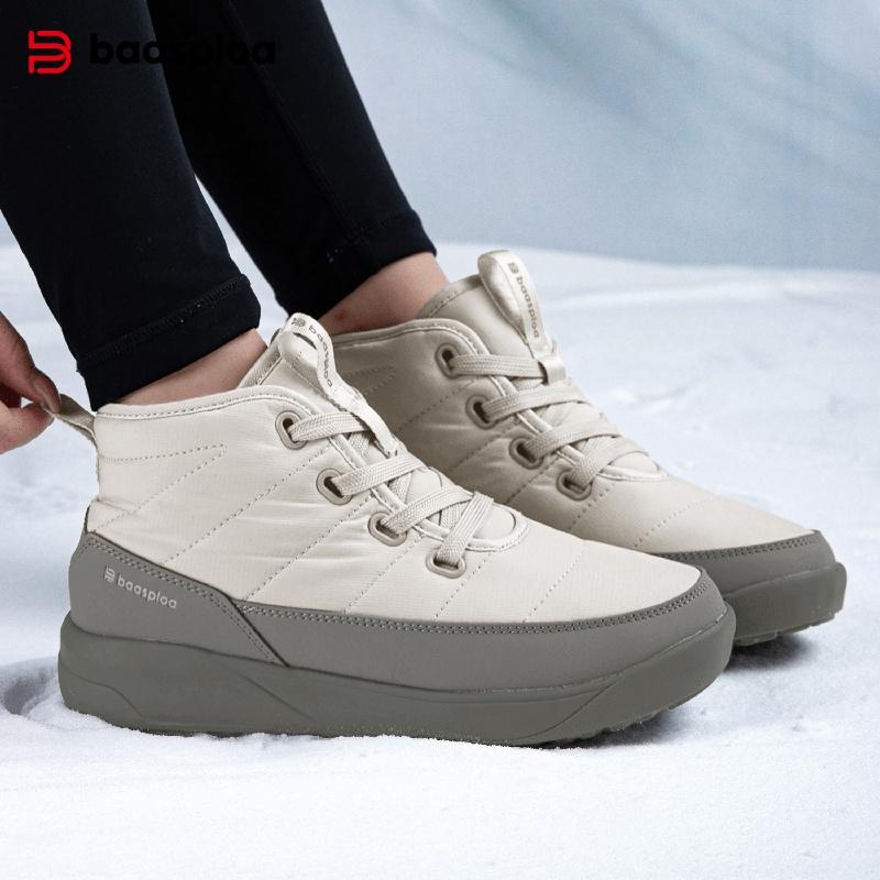Women's snow boots outdoor waterproof non-slip warm short boots women's  casual hiking shoes cold-proof boots wool lining short barrel winter boots