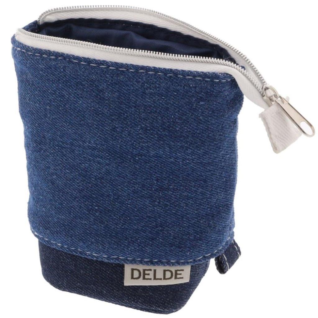 Sunstar Stationery Pencil Case, Delde Slim Pouch, Denim Blue, S1415891