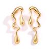 Liquid Metal Alloy Water Drop Earrings: Sweet & Cool European-American Geometric Design
