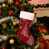 Christmas Decoration Fireplace Hanging Stocking 1pc 1pcs Red & White Abstract Tree Christmas Stocking Gift Bag