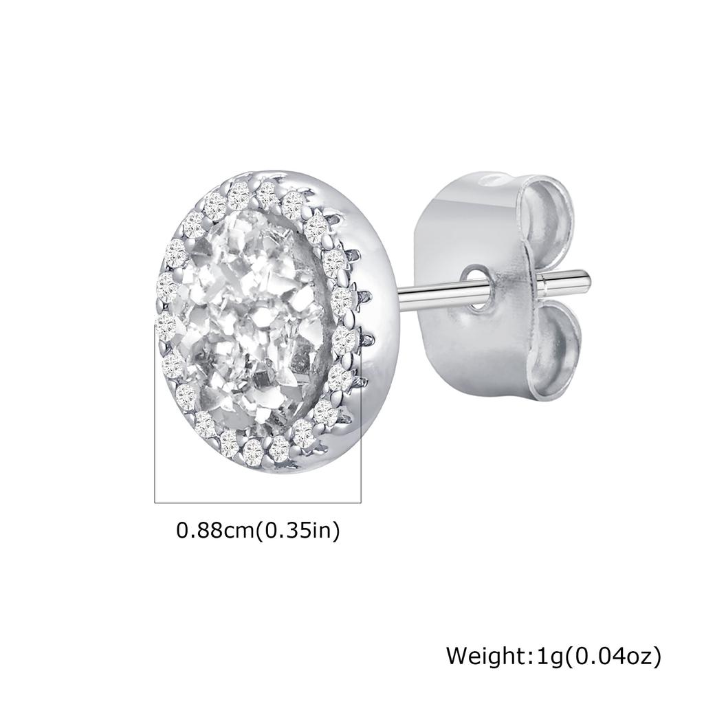 Orecchini a Bottone Piccoli in Zircone di Cristallo di Alta Qualità per Uomo Metallo Placcato Oro Orecchini da Piercing Rotondi Gioielli Moda Punk