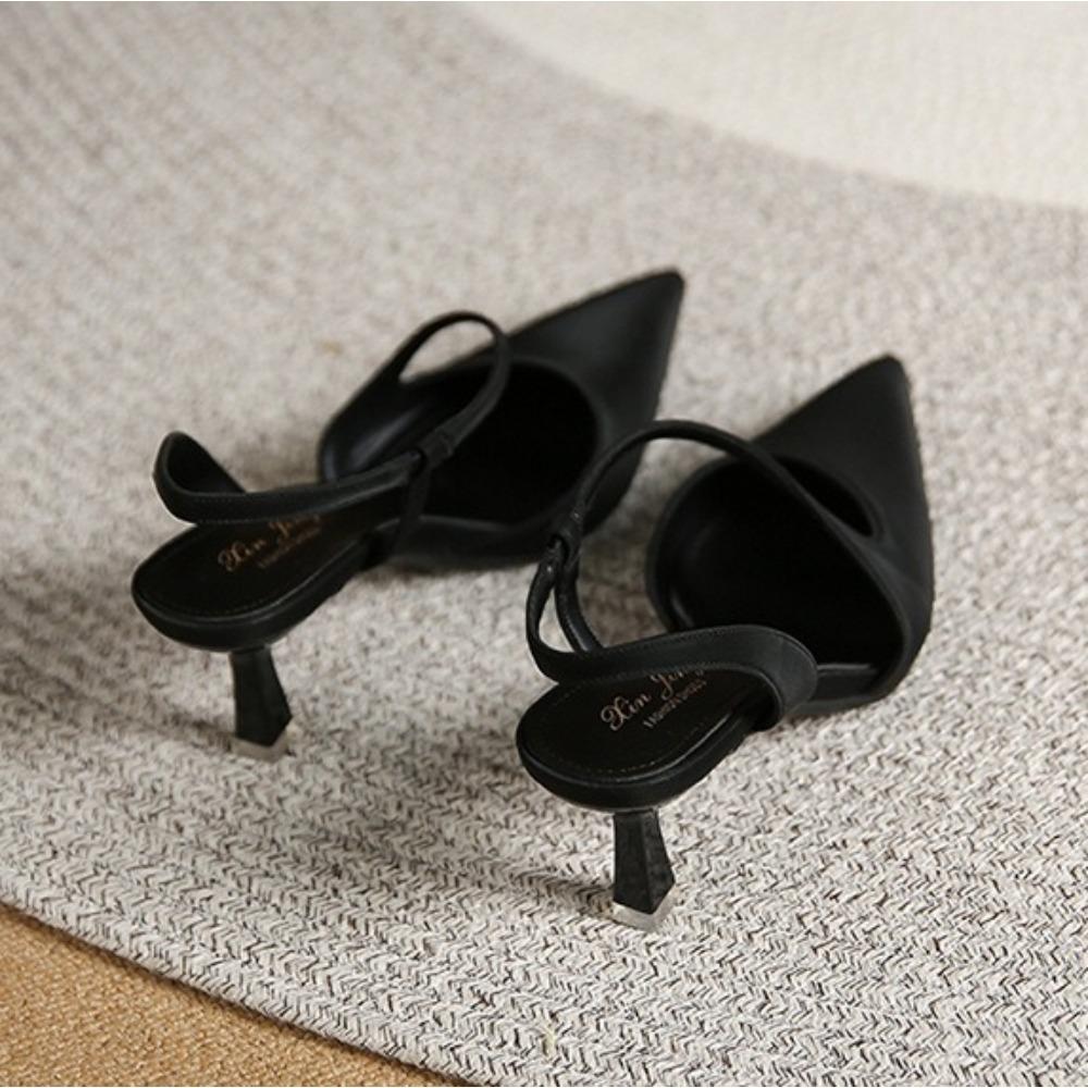 Hollow Pointed High-heeled Sandals for Women Summer New Thin Heel Hollow Sandals with A Straight Strap Fashion Women's Shoes