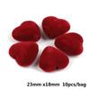 10/20Pcs Acrylic Velvet Heart-shaped Pendant Charm For Jewelry Making DIY Earring Accessories